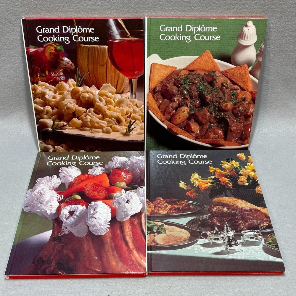 Vintage 1972 Grand Diplôme Cooking Course Vols 5-8 HC Cookbook Gourmet Recipes